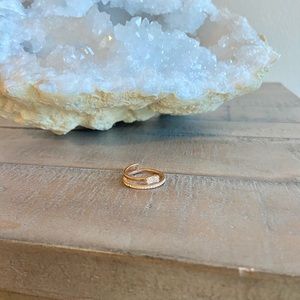 Swarovski double band stacking ring